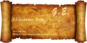 Glöckner Ede névjegykártya